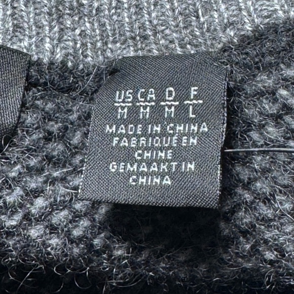 Saks Fifth Avenue Men’s Cashmere Quarter Zip Sweater Charcoal Size M - Picture 8 of 12